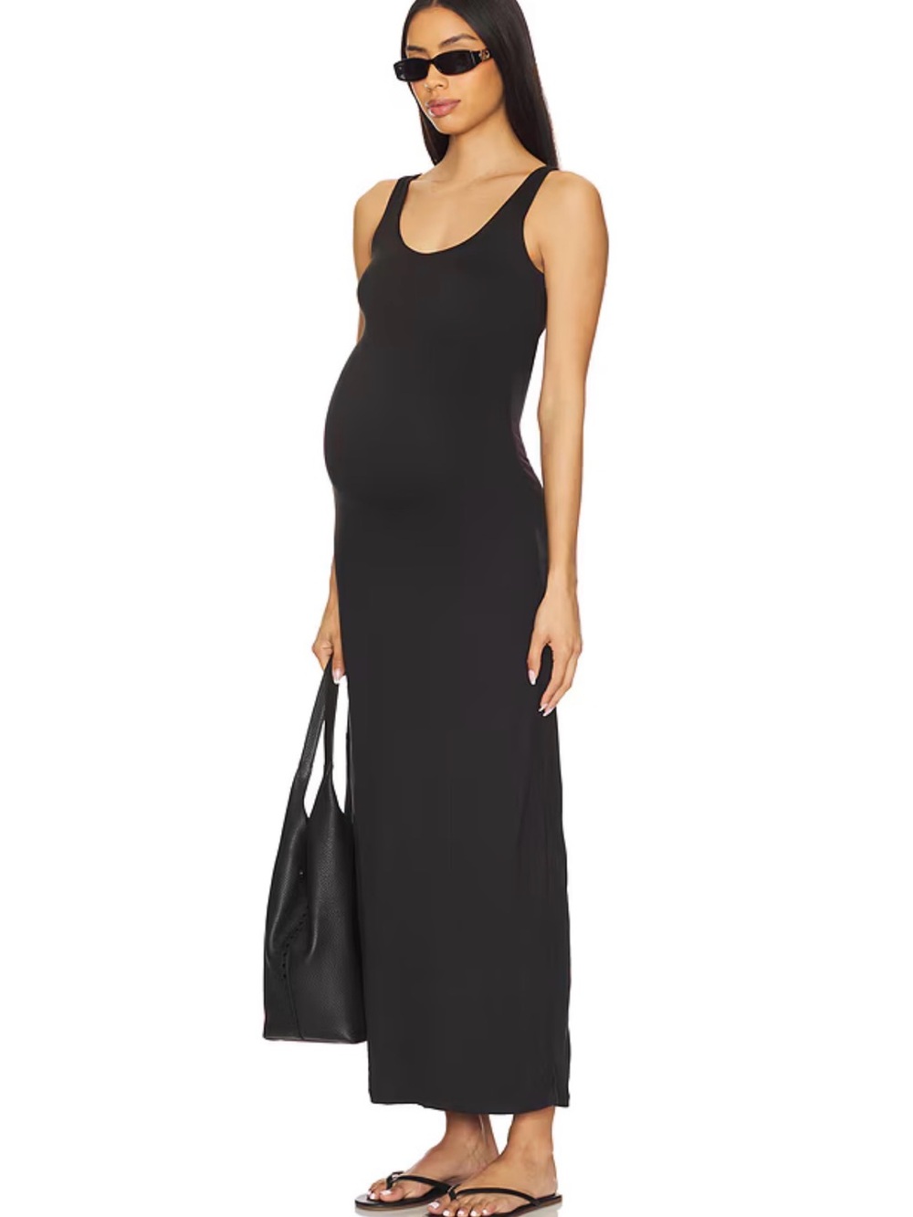Maternity Sleeveless Tank Maxi Dress - brown